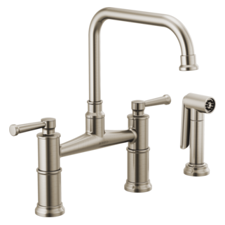 Bridge Faucet with Side Sprayer Stainless